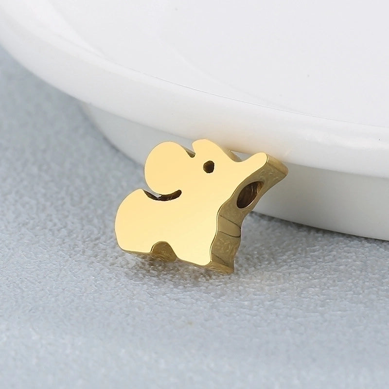 1 Piece 12 * 8mm Stainless Steel 18K Gold Plated Elephant Spacer Bars