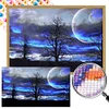 (60*35cm)Blue Sky Tree - Round AB Drill Diamond Painting