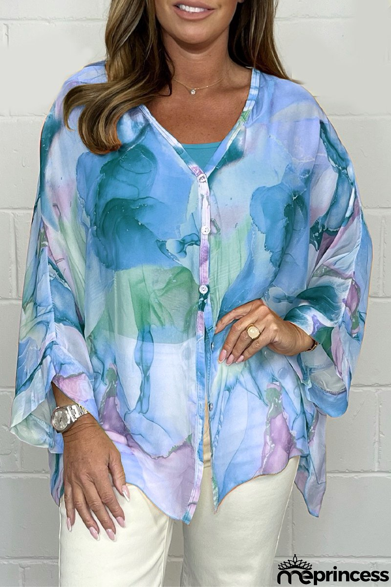 Printed chiffon dress for women