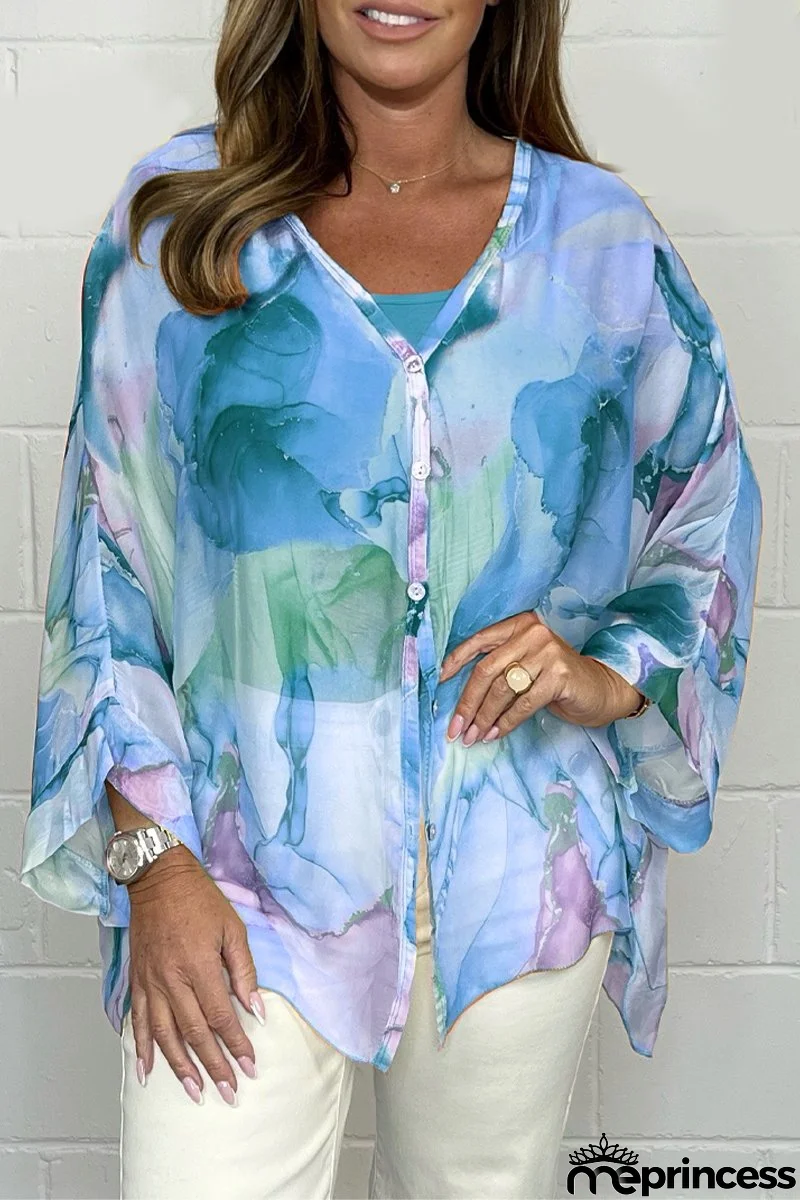 Printed chiffon dress for women