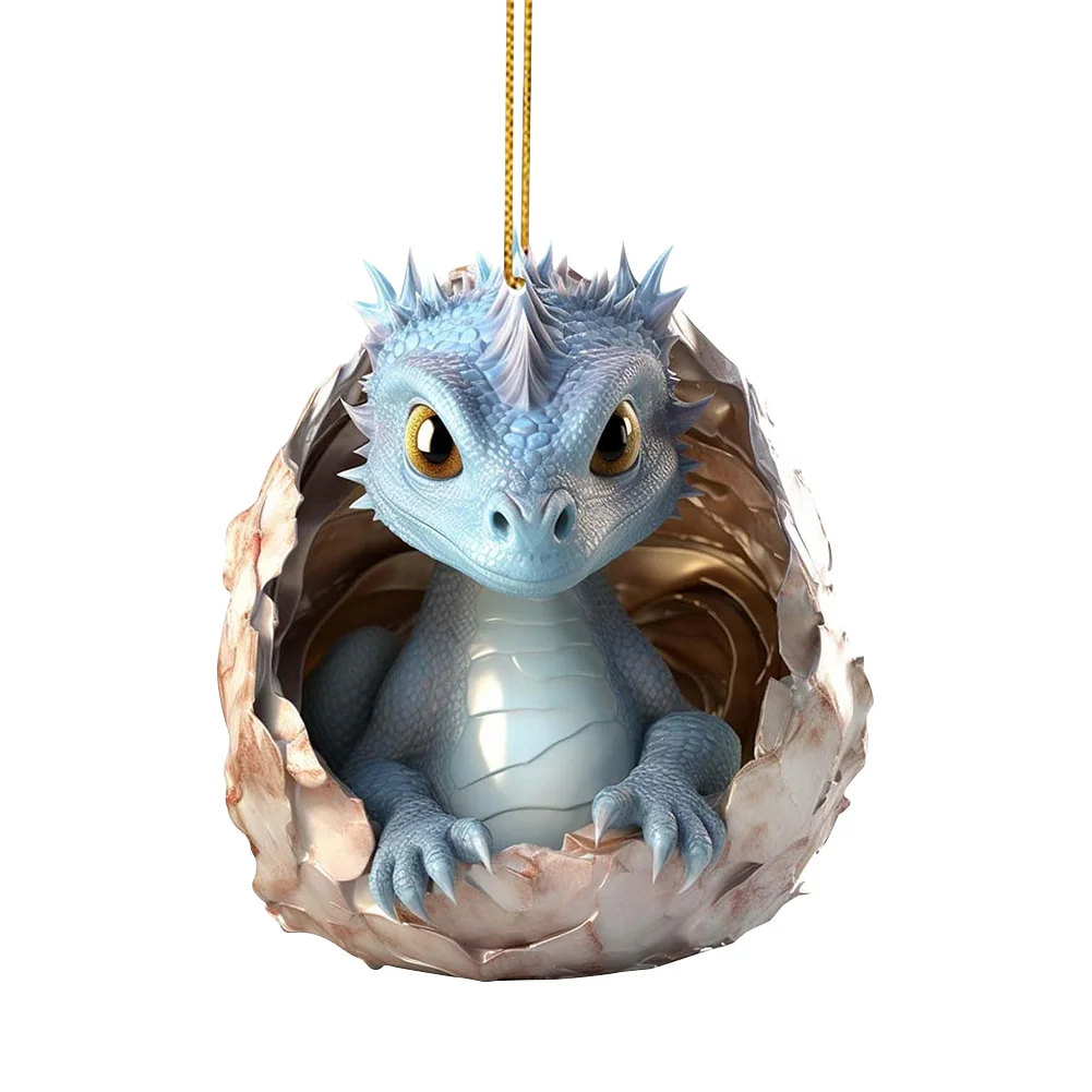 Christmas Dragon Baby Egg Ornaments Acrylic Dragon Egg Pendants for Car Backpack