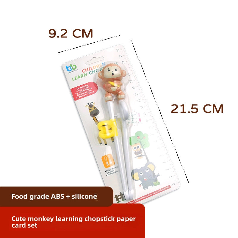 Maternal And Infant Products Portable Feeding Children’s Tableware Set Cartoon Learning Chopsticks Training Chopsticks 304 Stainless Steel Spoon Fork