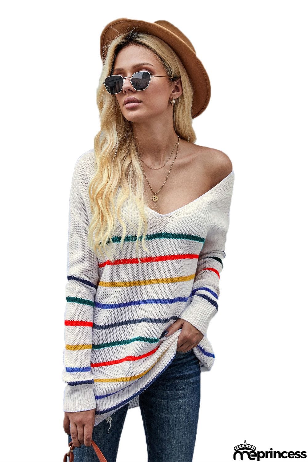 Multicolor Striped Knit Sweater