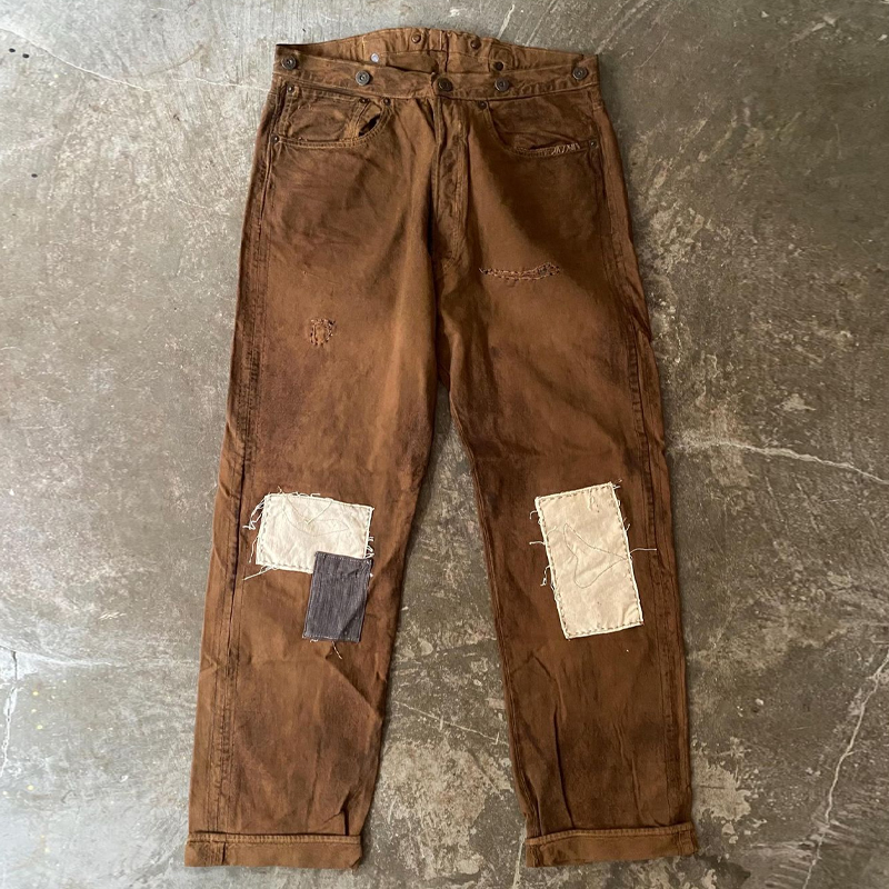 Men's Vintage Distressed Straight Pants
