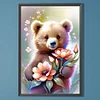 (40*60cm)Flower Bear - Full Round Drill Diamond Painting