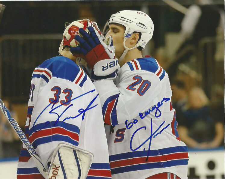 New York Rangers Cam Talbot Chris Kreider Autographed Signed 8x10 Photo Poster painting COA B