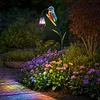 Solar Powered Kingfisher Garden Stake Lantern Outdoor Warm LED Decor
