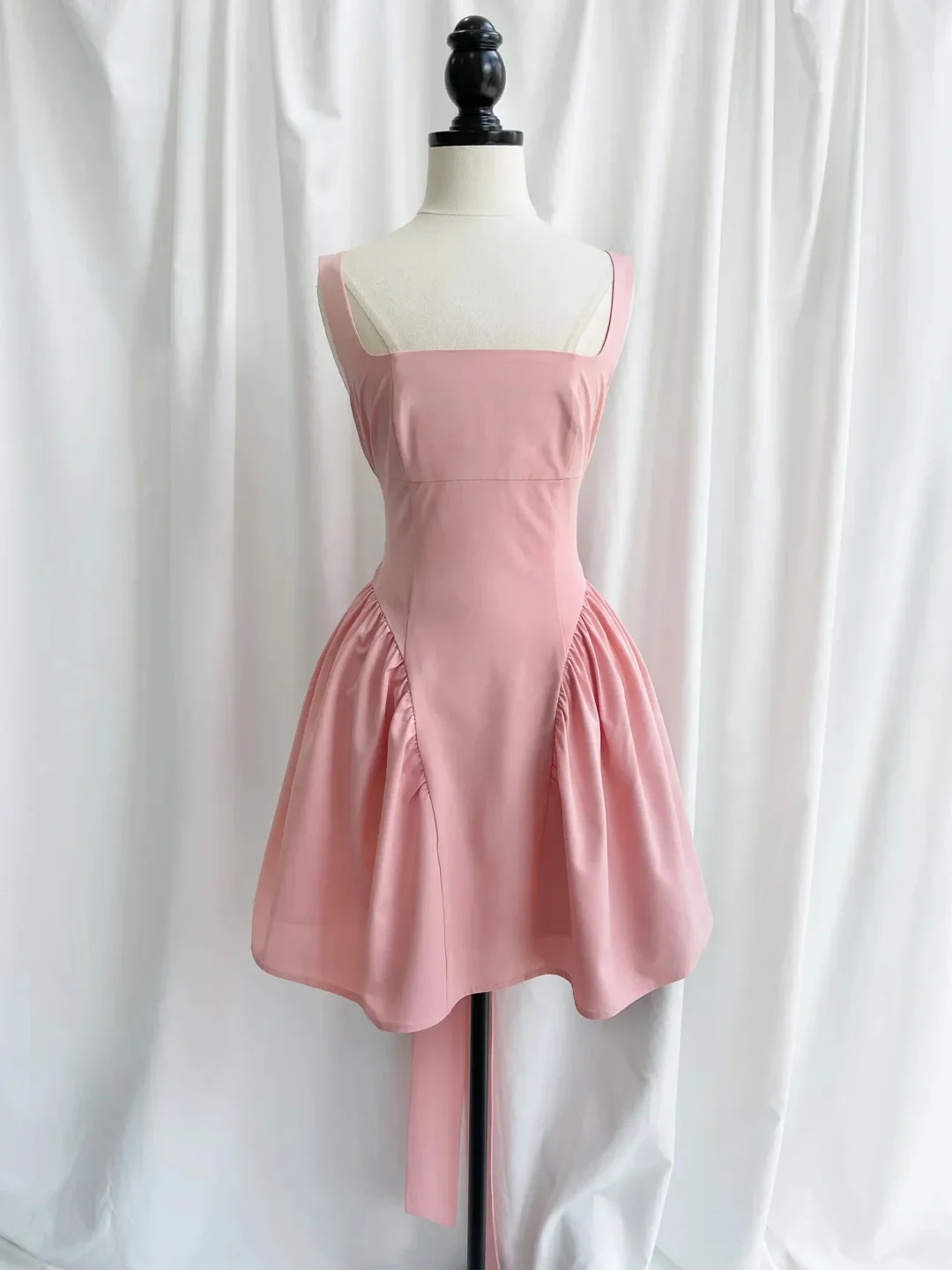 Suninheart Summer Sexy Square Collar Backless Party Dresses Mini White Drape A Line Night Date Dress Big Bow Women New In Dress