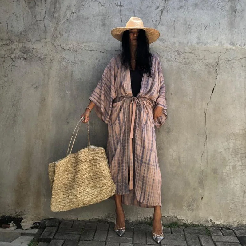 Fitshinling Snake Print Oversize Beach Cover Up Swimwear 2021 Summer Vintage Kimono Bohemian Holiday Long Cardigan Outing New