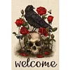 11CT Counted/Stamped Crow And Skull-Cross Stitch 35*51cm