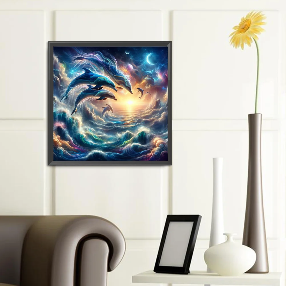 Diamond Painting - Full Round Drill - Dolphin(Canvas|40*40cm)