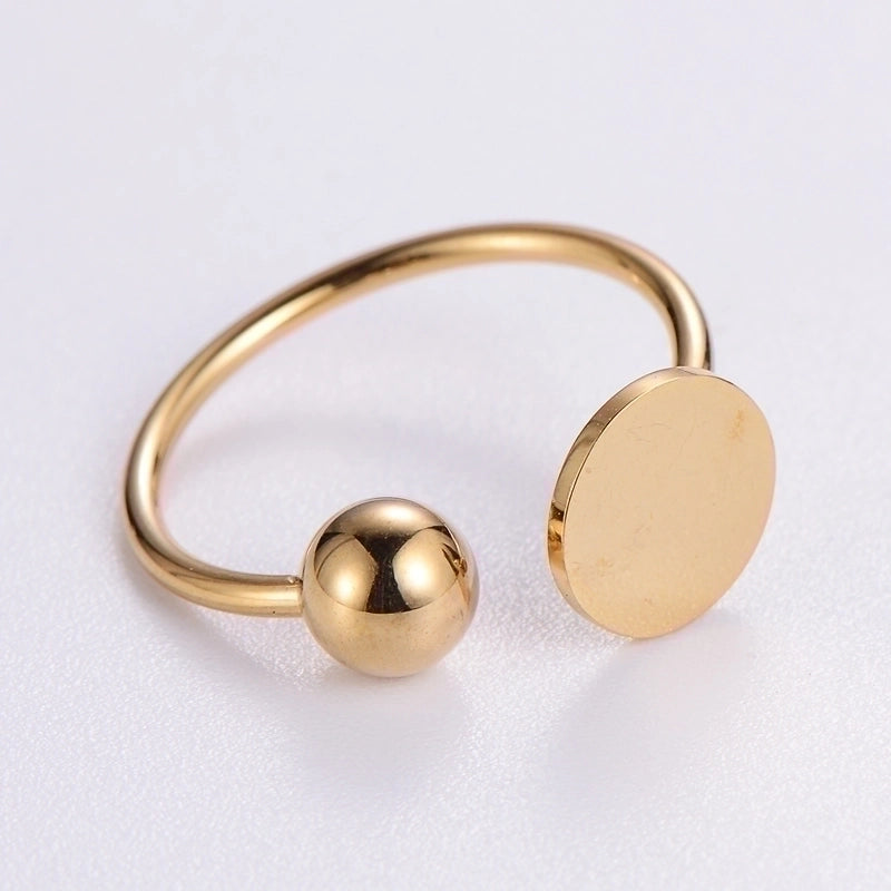 Casual Elegant Classic Style Solid Color 304 Stainless Steel 18K Gold Plated Rose Gold Plated Plating Rings