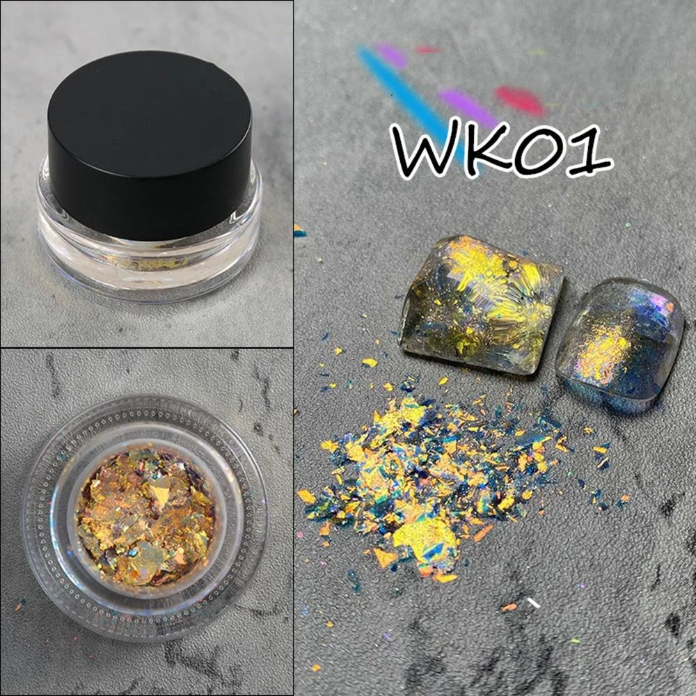 Crystal Fire Opal Star Aurora Nail Art Cloud Brocade Flakes Chrome Powder Edelweiss Glitter Powder for Eyeshadow DIY Manicure