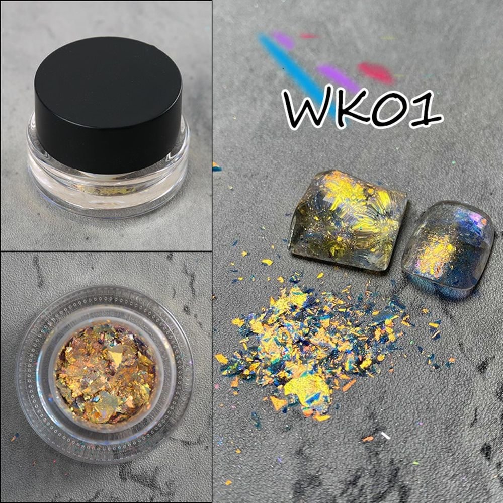 Crystal Fire Opal Star Aurora Nail Art Cloud Brocade Flakes Chrome Powder Edelweiss Glitter Powder for Eyeshadow DIY Manicure
