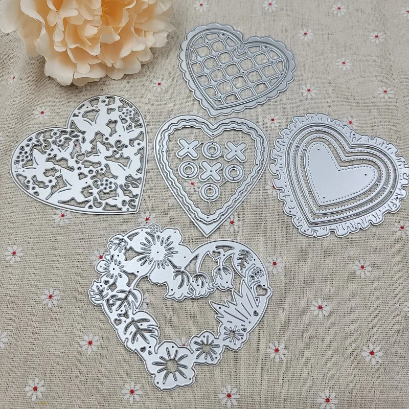 Nigikala Heart Metal Cutting Dies Scrapbooking Stencil Heart Die Cut Decoration DIY Embossing Album Paper Cards Gift