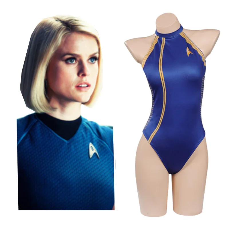 Star Trek Swimsuit Cosplay Costume Blue Uniform jumpsuit Swimwear Outfits Halloween Carnival Suit-Coshduk
