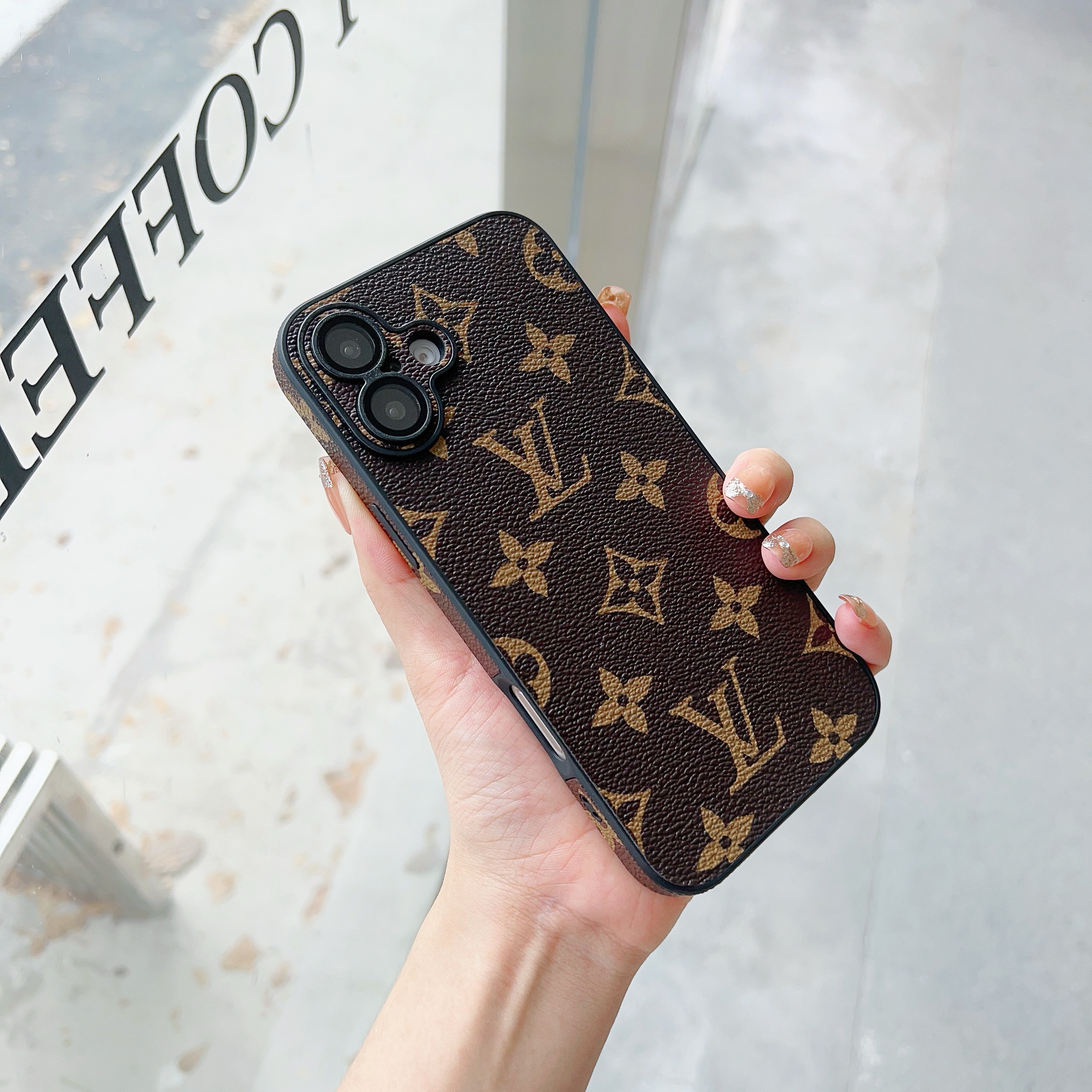 Classic Canvas LV Monogram Leather Apple iPhone Back Cover Protective Case
