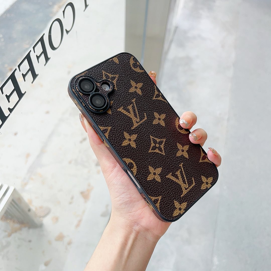 Classic Canvas LV Monogram Leather Apple iPhone Back Cover Protective Case