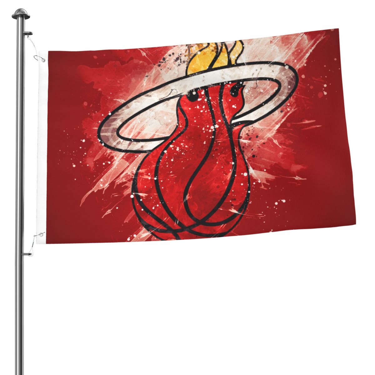 Miami Heat Grunge Art Logo 2x3 FT UV Resistant Flag