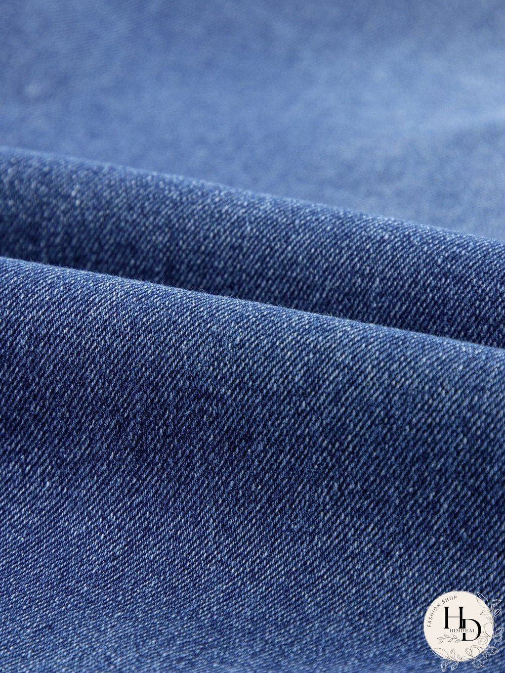 Blue Raw Hem Straight Jeans with Leopard Print Patchwork Detail and Ripped Holes - Women's Denim Clothing