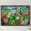 >SALE<Full Embroidery Cotton Thread 11CT Print Stain Glass Flower Cross Stitch 60x40cm