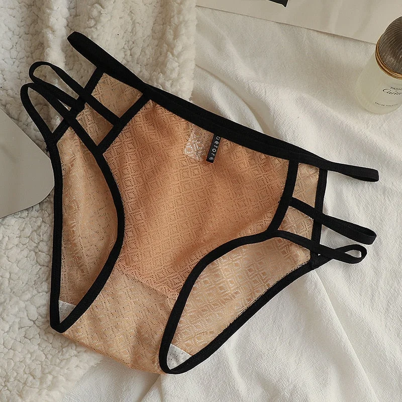 Sexy Panties Women's Underwear fFshion Bandage Hollowed Out Briefs Mid Waist Seamless Comfort Underpants Female Lingerie