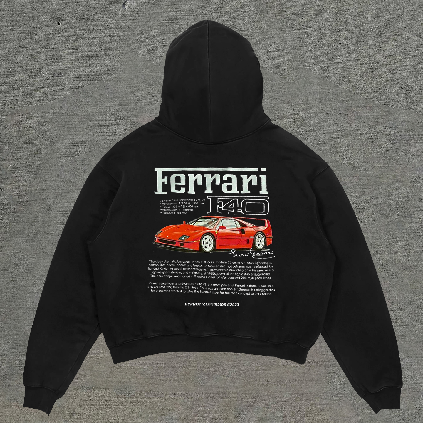 Fashionable and personalized racing street style long-sleeved hoodie