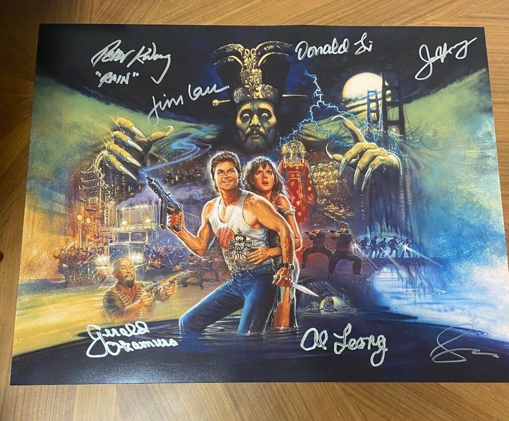 * BIG TROUBLE IN LITTLE CHINA * signed 16x20 Photo Poster painting * HONG, LI, KWONG +4 * 2