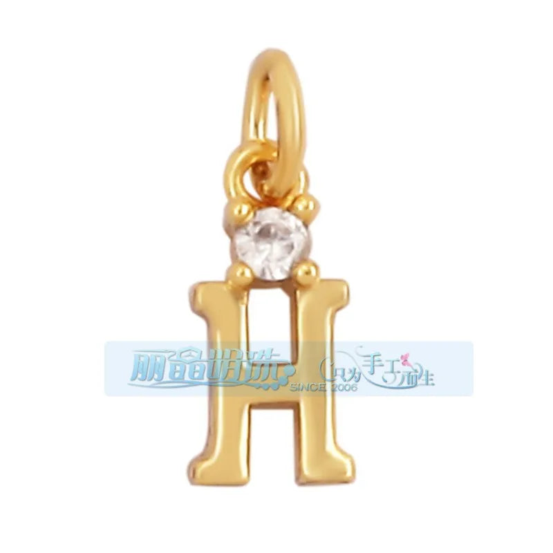 1 Piece 15 * 19mm Hole 5~5.9mm Copper Zircon Letter Heart Shape Pendant Jewelry Accessories