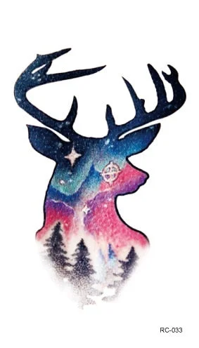 25 Different Waterproof Temporary Tattoo Stickers Fawn Deer Head Fake Tatto Geometric Animal Flash Hand Tatoo For Women Men