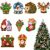 9pcs DIY Double-Sided Rhinestone Acrylic Diamond Painting Christmas Tree Pendant(Christmas)