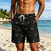 Men's Anchor-Print Drawstring Casual Vacation Shorts by Inlyline