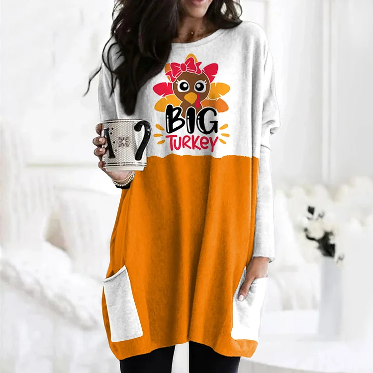 Wearshes Big Turkey Color Block Tunic