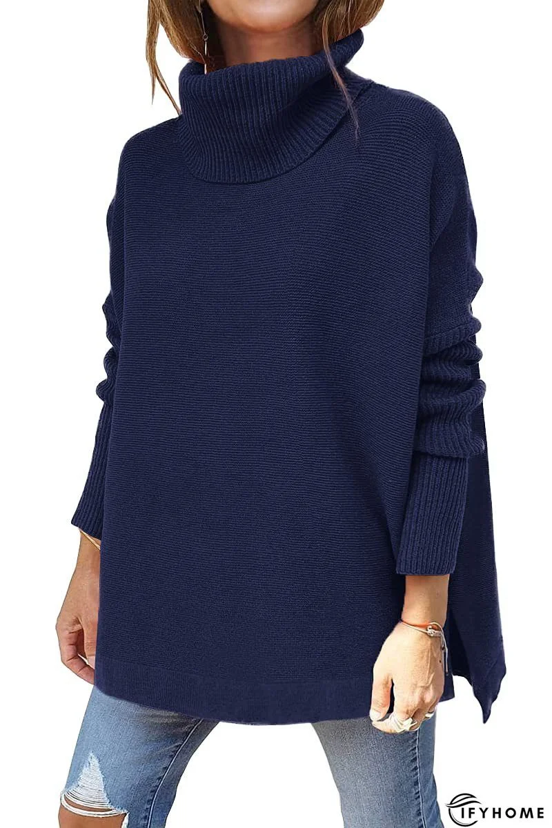 Vintage Long Sleeve Turtleneck Tunic Top | IFYHOME