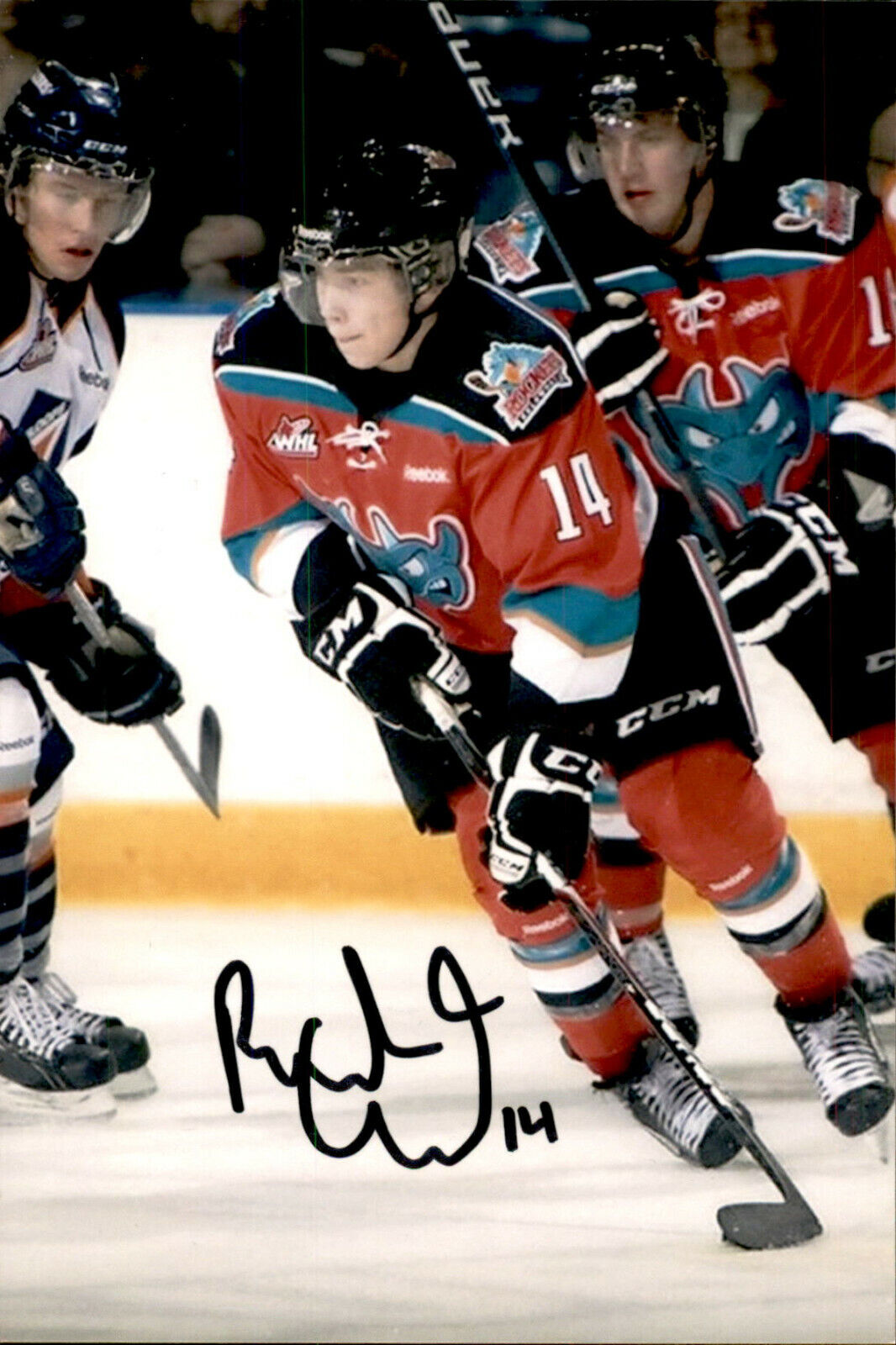 Rourke Chartier SIGNED 4x6 Photo Poster painting KELOWNA ROCKETS / SAN JOSE SHARKS #3