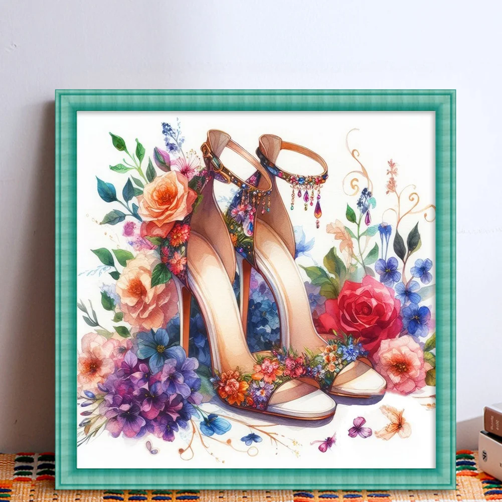 11CT Full Stamped Cross Stitch - High Heel(Canvas|40*40CM)