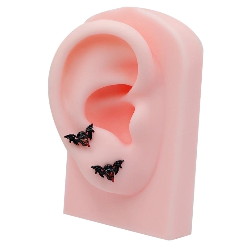 1 Piece Belly Rings Hip-Hop Funny Bat 316 Stainless Steel  Alloy Inlay Rhinestones