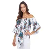 Women's Summer New Sexy One-shoulder Printed Top
