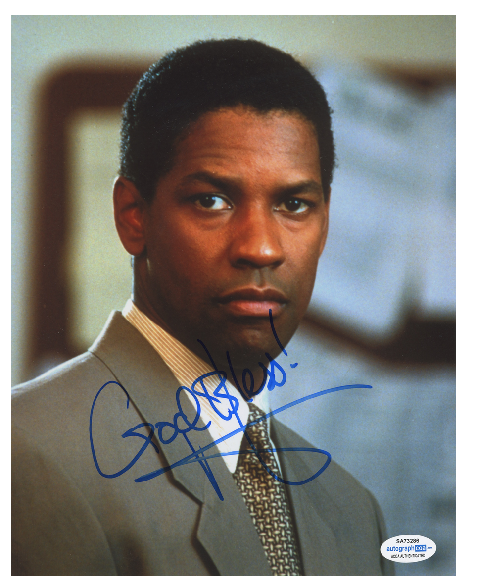 Denzel Washington Signed ACOA Signed Autograph 8 x 10 Photo Poster painting