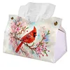 Cardinal Plum DIY PULeather Diamond Painting Tissue Box for Adults Beginners Large Size Diamond Art Paper Storage Holder for Living Room Bathroom Table Decor