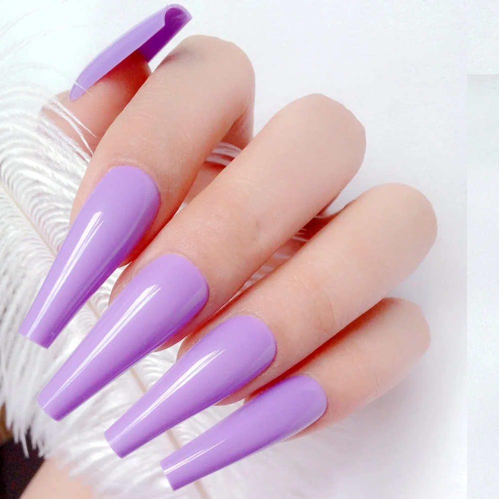 24Pcs Super Long Ballerina Artificial Fake Nail For Design Gradient Nude French False Nail DIY Finger Tip Manicure Tool-Nail Inspo