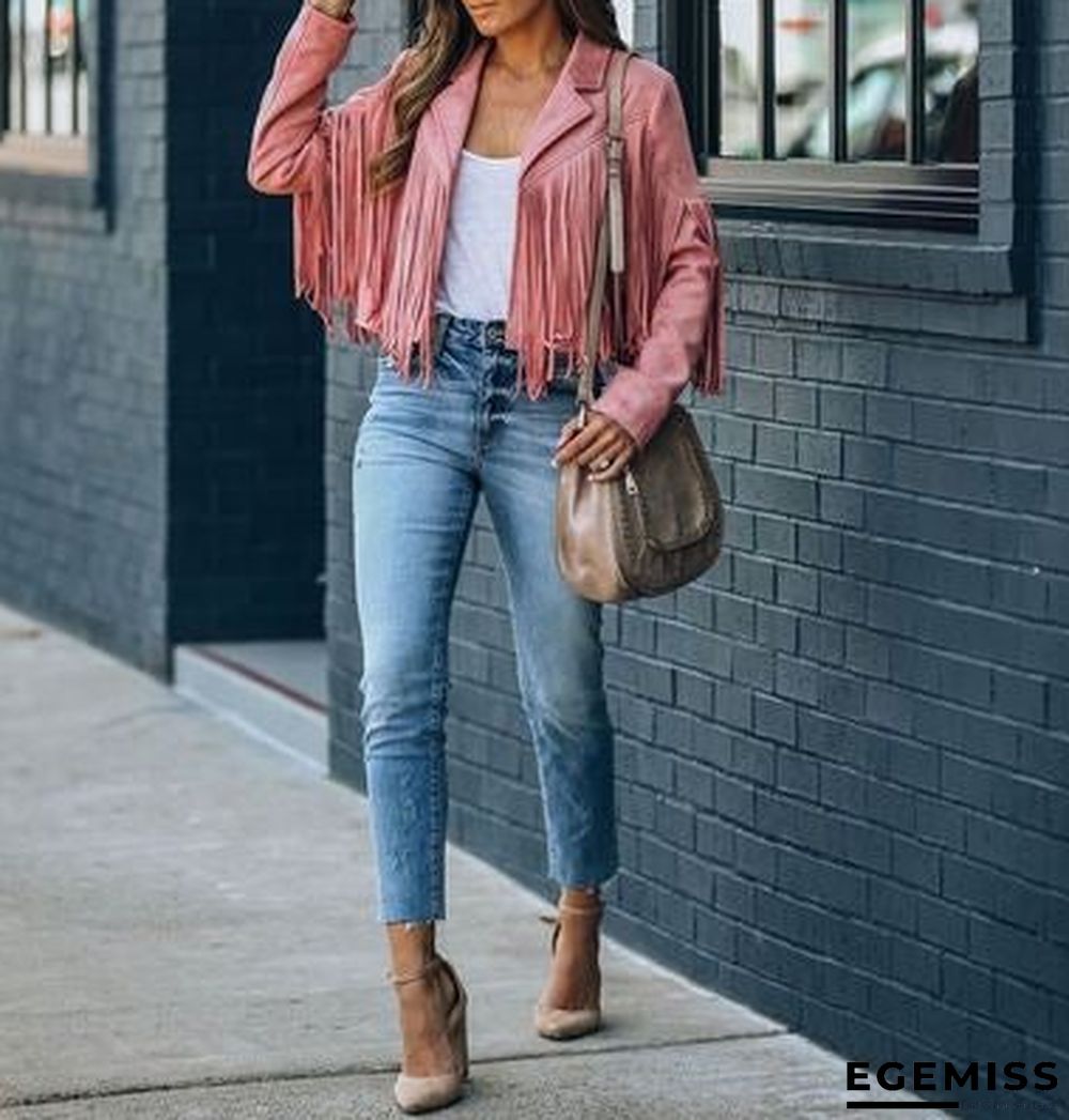 Long Sleeve Printed Tassel Jacket Women | EGEMISS