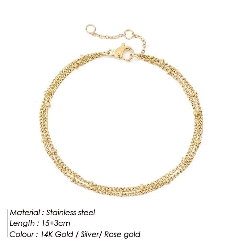 U Shape Stainless Steel 14K Gold Plated No Inlaid Bracelets In Bulk