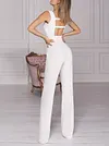 Urban Style Solid Color Backless V-Neck Jumpsuits