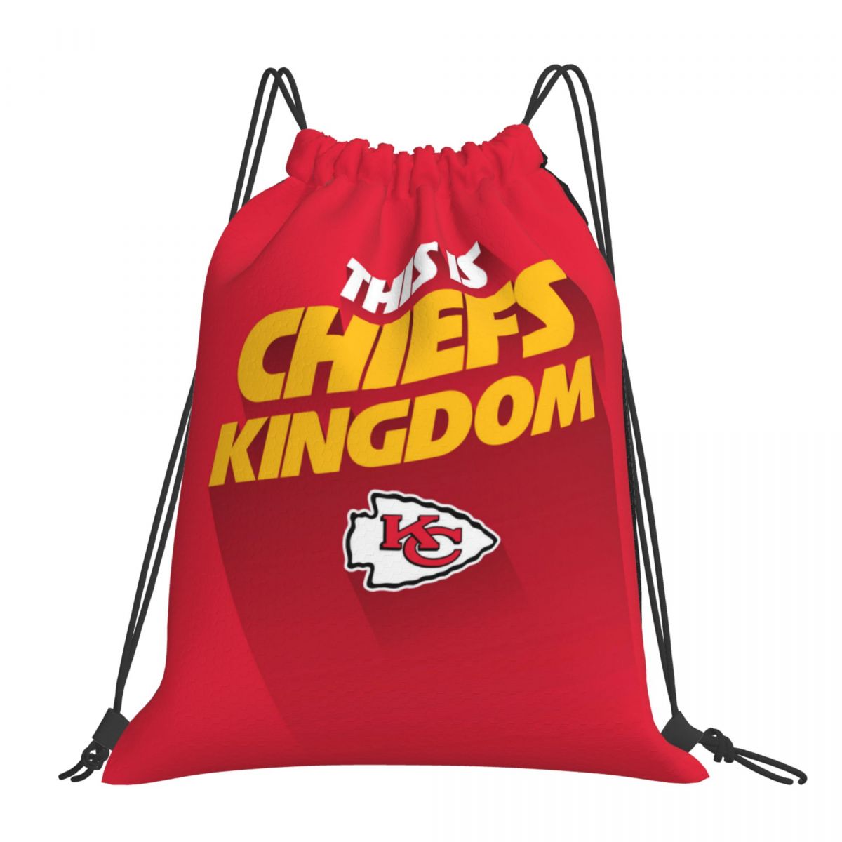Kansas City Chiefs This Is Chiefs Kingdom Drawstring Bags for School Gym