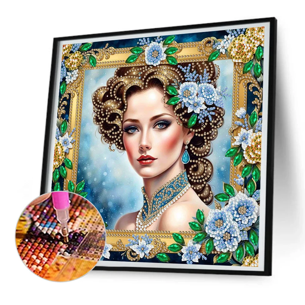 Diamond Painting - Partial Special Shaped Drill - Fashion Lady(Canvas|30*30cm)