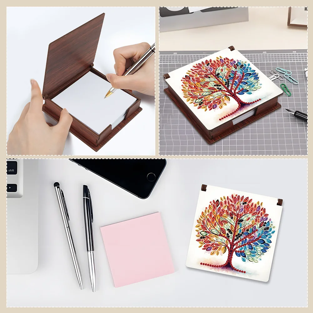DIY Life Tree Diamond Painting Note Box Paper 160 Sheets of Paper for DIY Art Craft