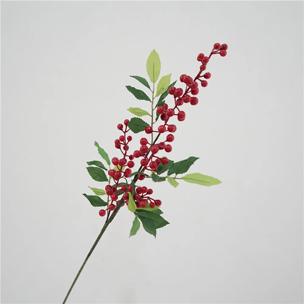 Simulation of small berries acacia green plant decoration props