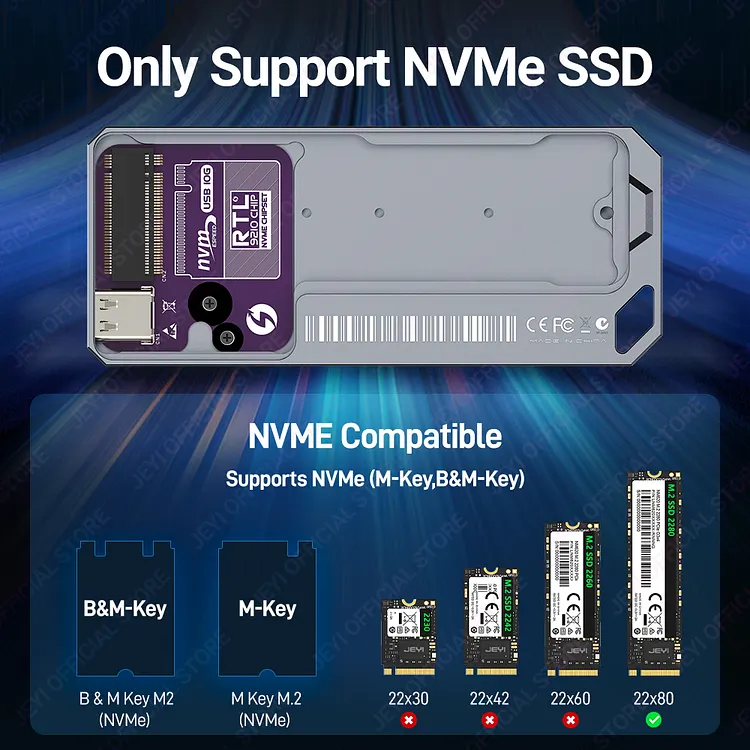 JEYI m2 SSD Enclosure 9210NVMe mobile box typec external ssd all