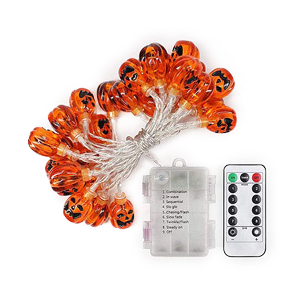 

6m 40 LED Lamp Halloween Pumpkin Battery Box Remote Control Light String, 501 Original